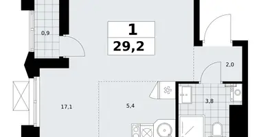 Apartamento 1 habitación en Troitsk, Rusia