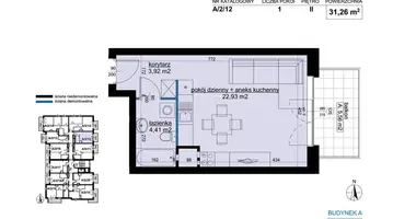 Wohnung 1 Zimmer in Posen, Polen