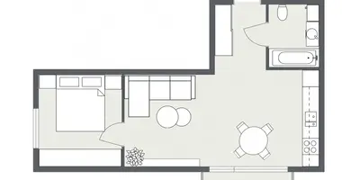 2 room apartment in Klaipėda, Lithuania