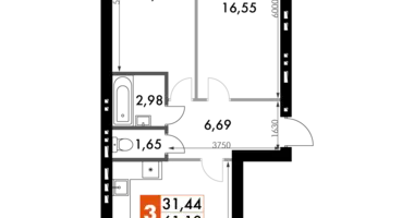 Apartamento 2 habitaciones en Naro-Fominskiy gorodskoy okrug, Rusia