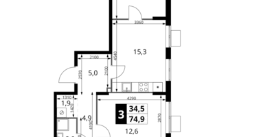 Квартира 3 комнаты в Химки, Россия