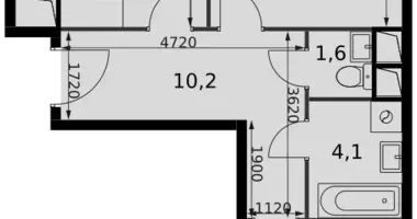 Apartamento 2 habitaciones en Razvilka, Rusia