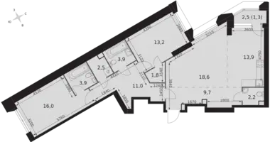 Wohnung 3 zimmer in Konkovo District, Russland