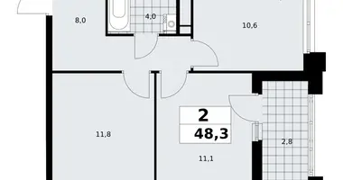 2 room apartment in poselenie Sosenskoe, Russia