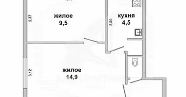 Apartamento 2 habitaciones en Brest, Bielorrusia