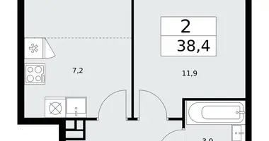 Apartamento 2 habitaciones en poselenie Sosenskoe, Rusia