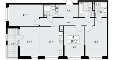 Apartamento 4 habitaciones en Moscú, Rusia