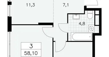 Wohnung 3 Zimmer in Südwestlicher Verwaltungsbezirk, Russland