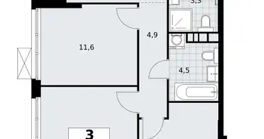 Wohnung 3 zimmer in Südwestlicher Verwaltungsbezirk, Russland