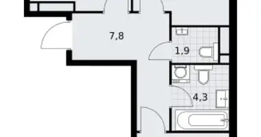 Apartamento 2 habitaciones en Postnikovo, Rusia