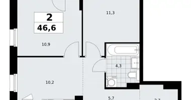 2 room apartment in Kommunarka, Russia
