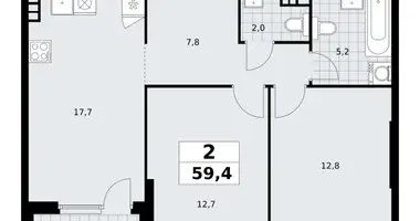 Apartamento 2 habitaciones en South-Western Administrative Okrug, Rusia