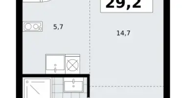 1 room apartment in Troitsk, Russia