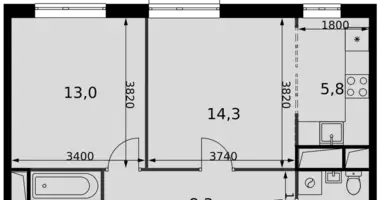 Appartement 2 chambres dans Razvilka, Fédération de Russie