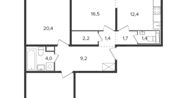 Appartement 3 chambres dans Moscou, Fédération de Russie