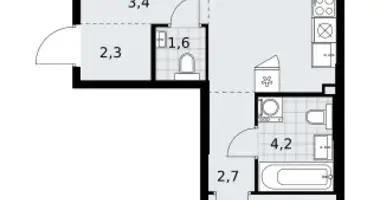 Wohnung 2 zimmer in Kommunarka, Russland