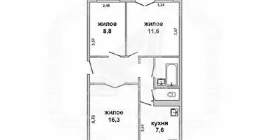 Appartement 3 chambres dans Malaryta, Bélarus