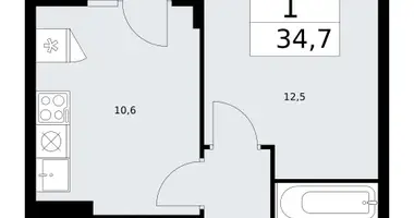 Apartamento 1 habitación en Troitsk, Rusia