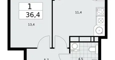 Apartamento 1 habitación en poselenie Sosenskoe, Rusia