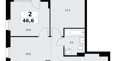 2 room apartment in Kommunarka, Russia