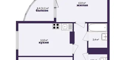 Квартира 2 комнаты в Минск, Беларусь