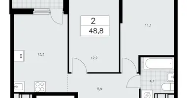 Apartamento 2 habitaciones en Krasnoye Selo, Rusia