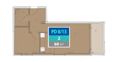 Квартира 2 комнаты в Provodina, Черногория
