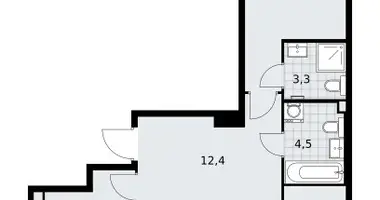 3 room apartment in Troitsk, Russia