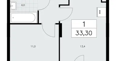 Apartamento 1 habitación en poselenie Sosenskoe, Rusia