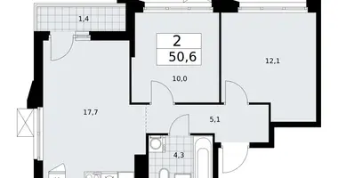 Wohnung 2 zimmer in Troizk, Russland