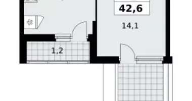 Apartamento 1 habitación en Moscú, Rusia