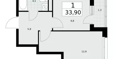 1 room apartment in Postnikovo, Russia