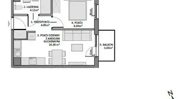 Apartamento 2 habitaciones en Danzig, Polonia