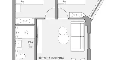 3 room apartment in Warsaw, Poland