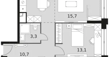 Apartamento 3 habitaciones en North-Western Administrative Okrug, Rusia