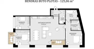 Appartement 4 chambres dans Kaunas, Lituanie