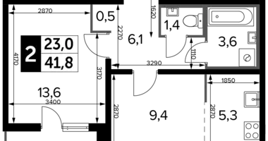 Mieszkanie 2 pokoi w Nekrasovka District, Rosja