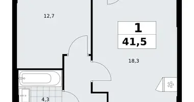 1 room apartment in Kommunarka, Russia