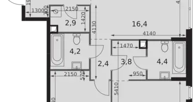 Wohnung 3 zimmer in Moskau, Russland