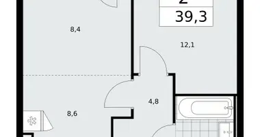 Appartement 2 chambres dans Moscou, Fédération de Russie