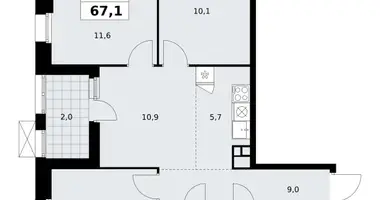 Mieszkanie 4 pokoi w poselenie Sosenskoe, Rosja