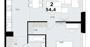 2 room apartment in Kommunarka, Russia