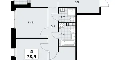 Wohnung 4 zimmer in poselenie Sosenskoe, Russland