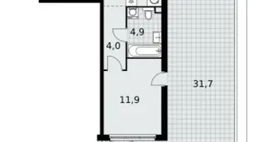 3 room apartment in Moscow, Russia