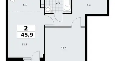 Apartamento 2 habitaciones en poselenie Sosenskoe, Rusia