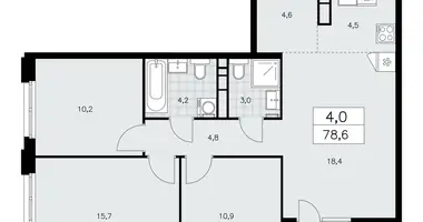 Apartamento 4 habitaciones en poselenie Sosenskoe, Rusia