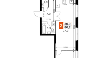 3 room apartment in Moscow, Russia