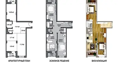 Apartamento 3 habitaciones en Minsk, Bielorrusia