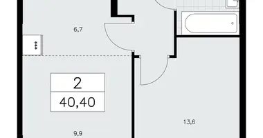 Apartamento 2 habitaciones en poselenie Sosenskoe, Rusia