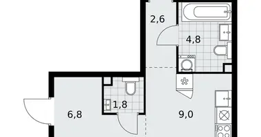 Apartamento 3 habitaciones en poselenie Sosenskoe, Rusia